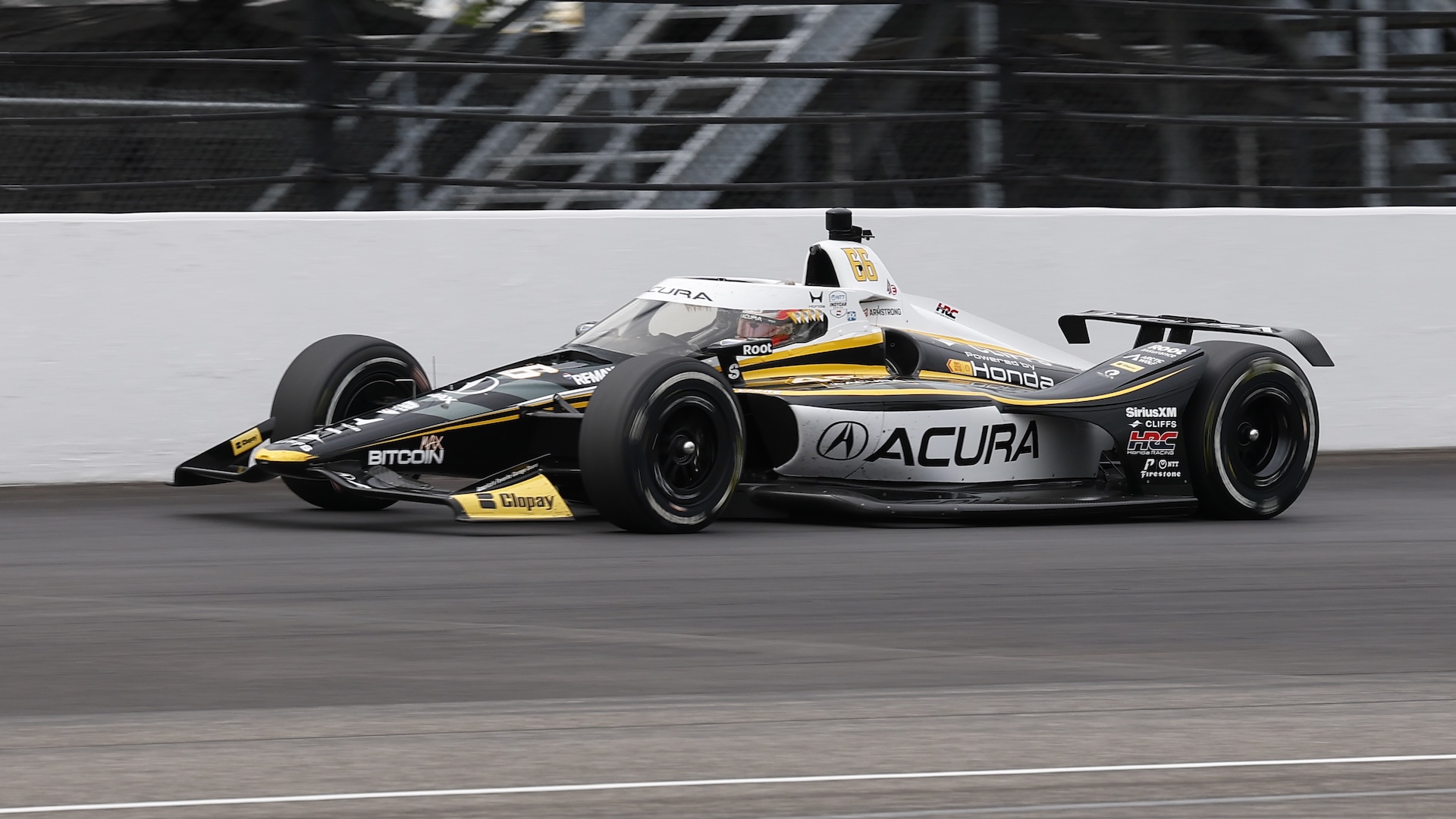 INDIANAPOLIS, IN - MAY 22: Marcus Armstrong, Marcus Armstrong of the #66 Honda during practice for the NTT IndyCar Series Miller Light Carb Day on May 22, 2026 at Indianapolis Motor Speedway in Indianapolis, IN. (Photo by Jeffrey Brown/Icon Sportswire)