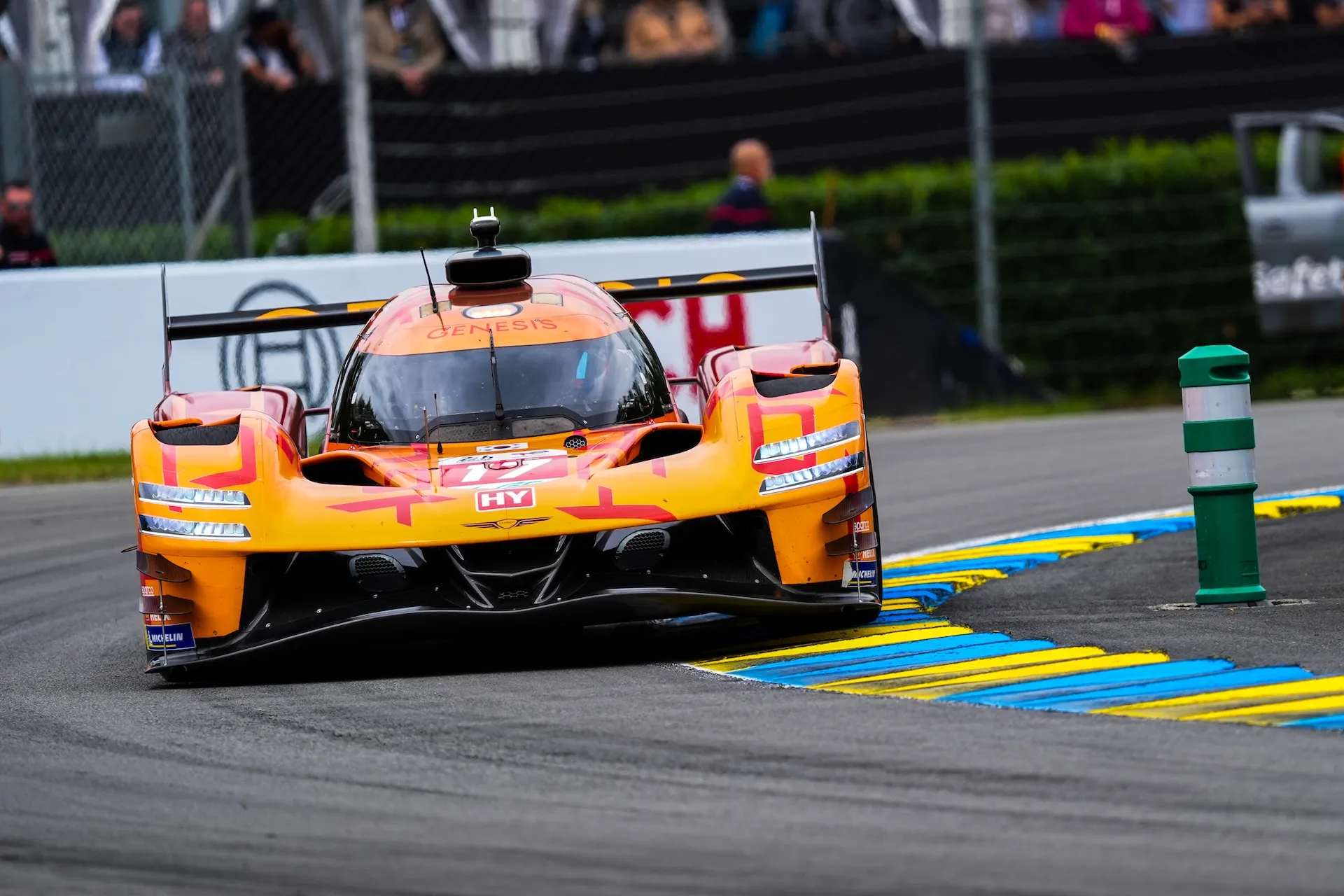 #17 Genesis Magma Racing, Genesis GMR-001 Hypercar: Andre Lotterer (Germany), Luis Felipe Derani (Brazil), Mathys Jaubert (France) during the 24 Hours of Le Mans at the Circuit de la Sarthe in Le Mans, France, on June 11, 2026. (Photo by Gabriele Lanzo/Alessio Morgese/NurPhoto via Getty Images)