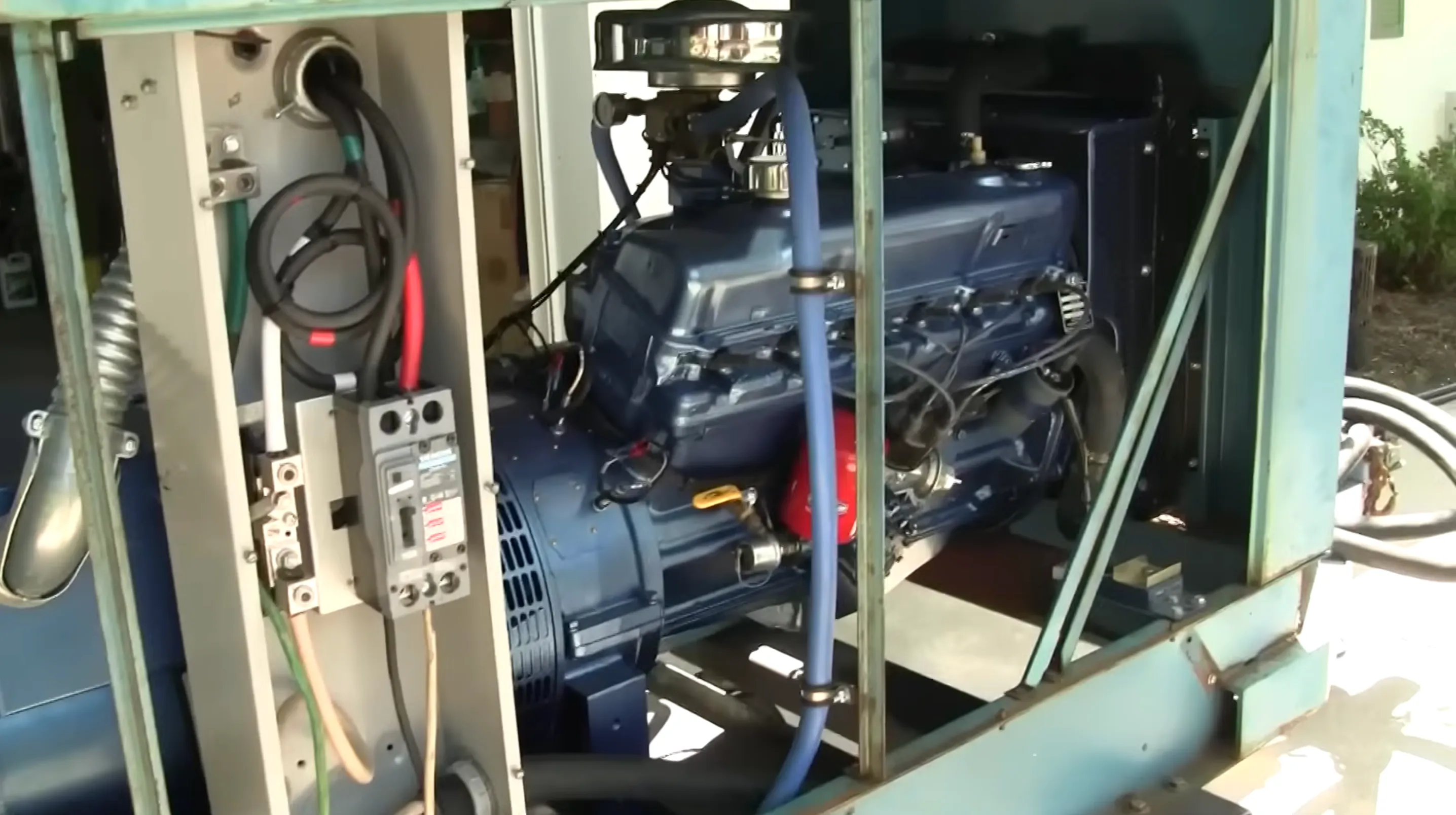 225-cubic-inch Chrysler slant-six engine used in a genset