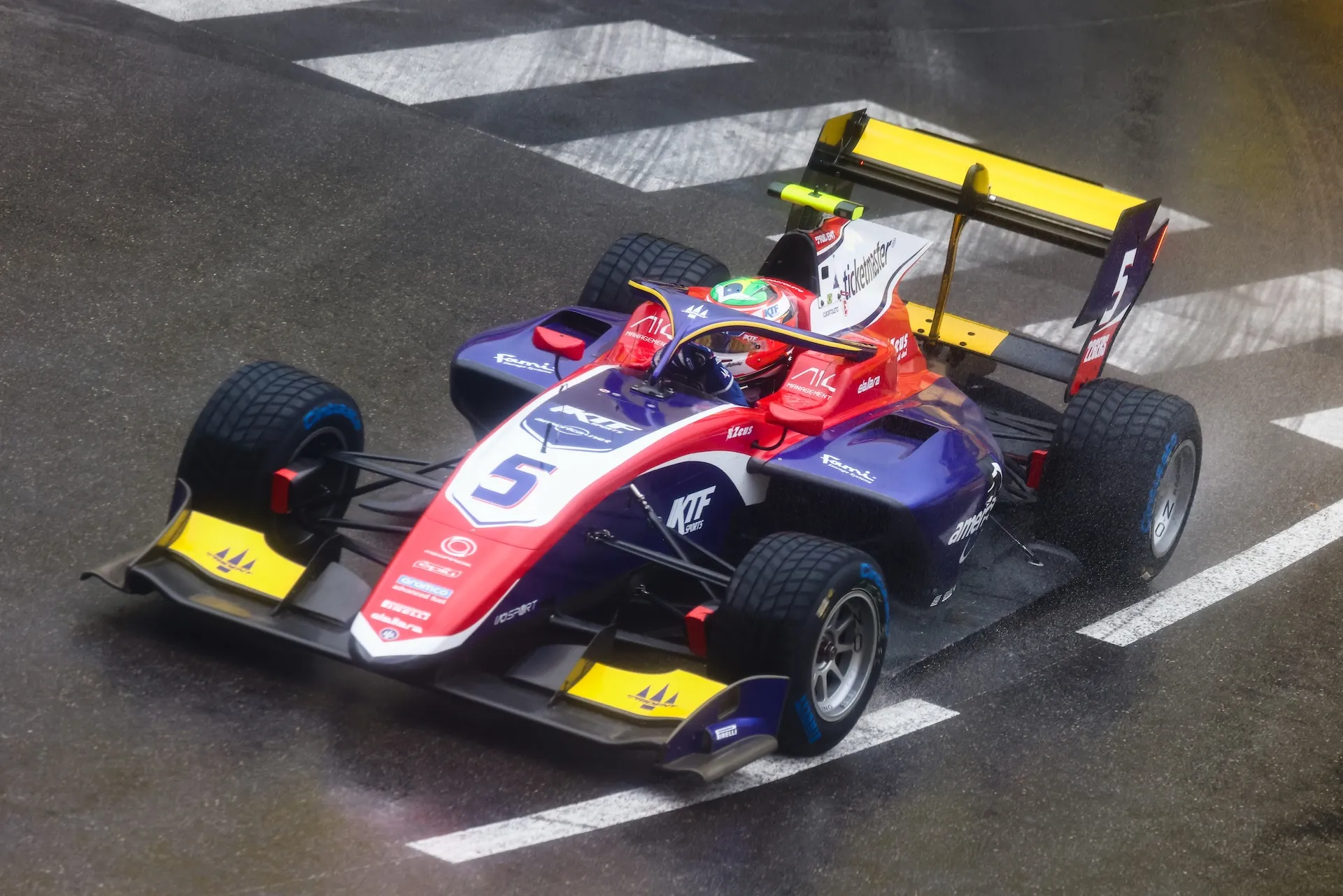 Gabriel Bortoleto of Brazil and Trident drives on track during practice ahead of Round 4:Monte Carlo of the Formula 3 Championship at Circuit de Monaco on May 25, 2023 in Monte-Carlo, Monaco. (Photo by Beata Zawrzel/NurPhoto)