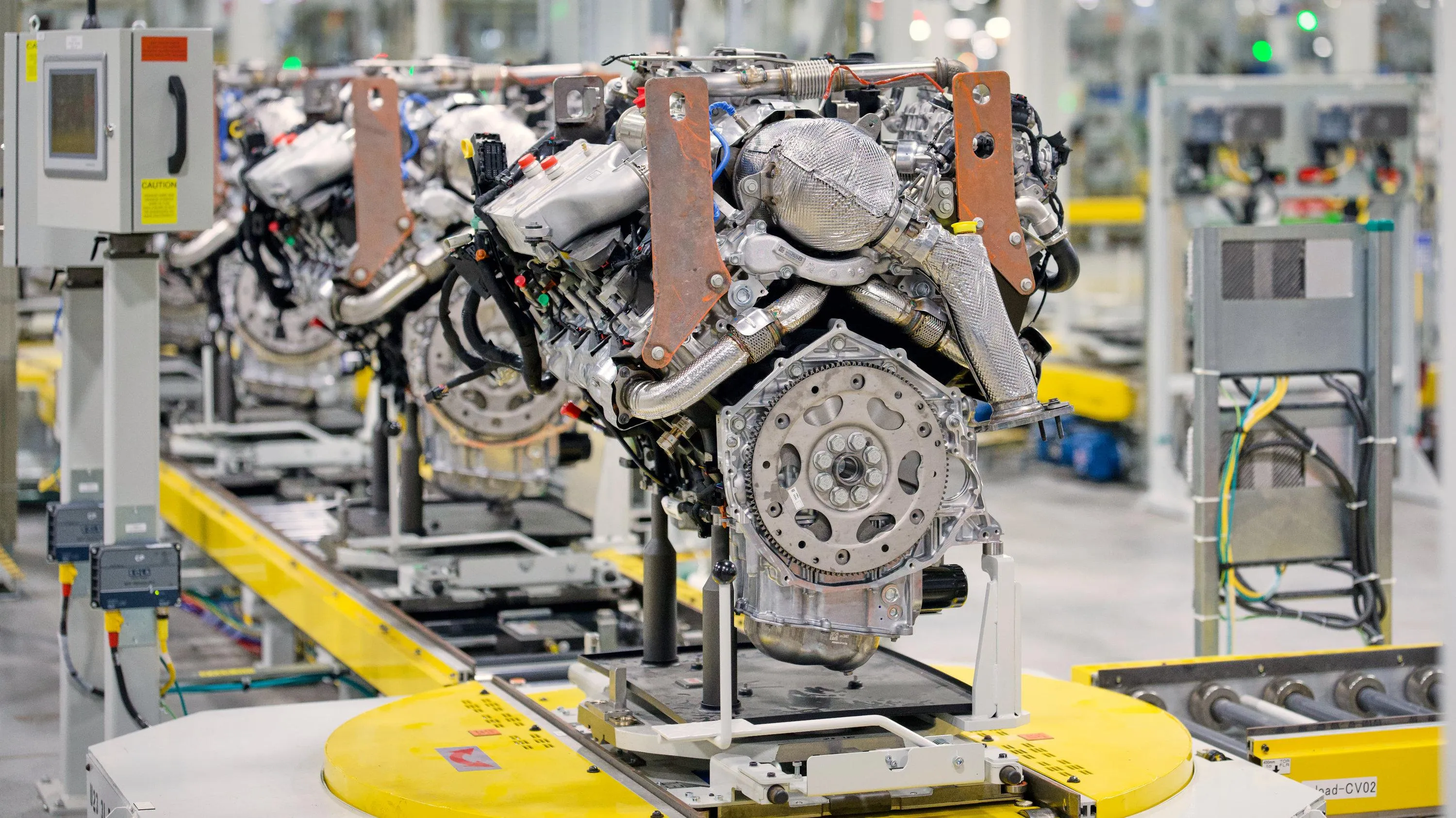 GM 8.3L Duramax diesel at the manufacturing plant