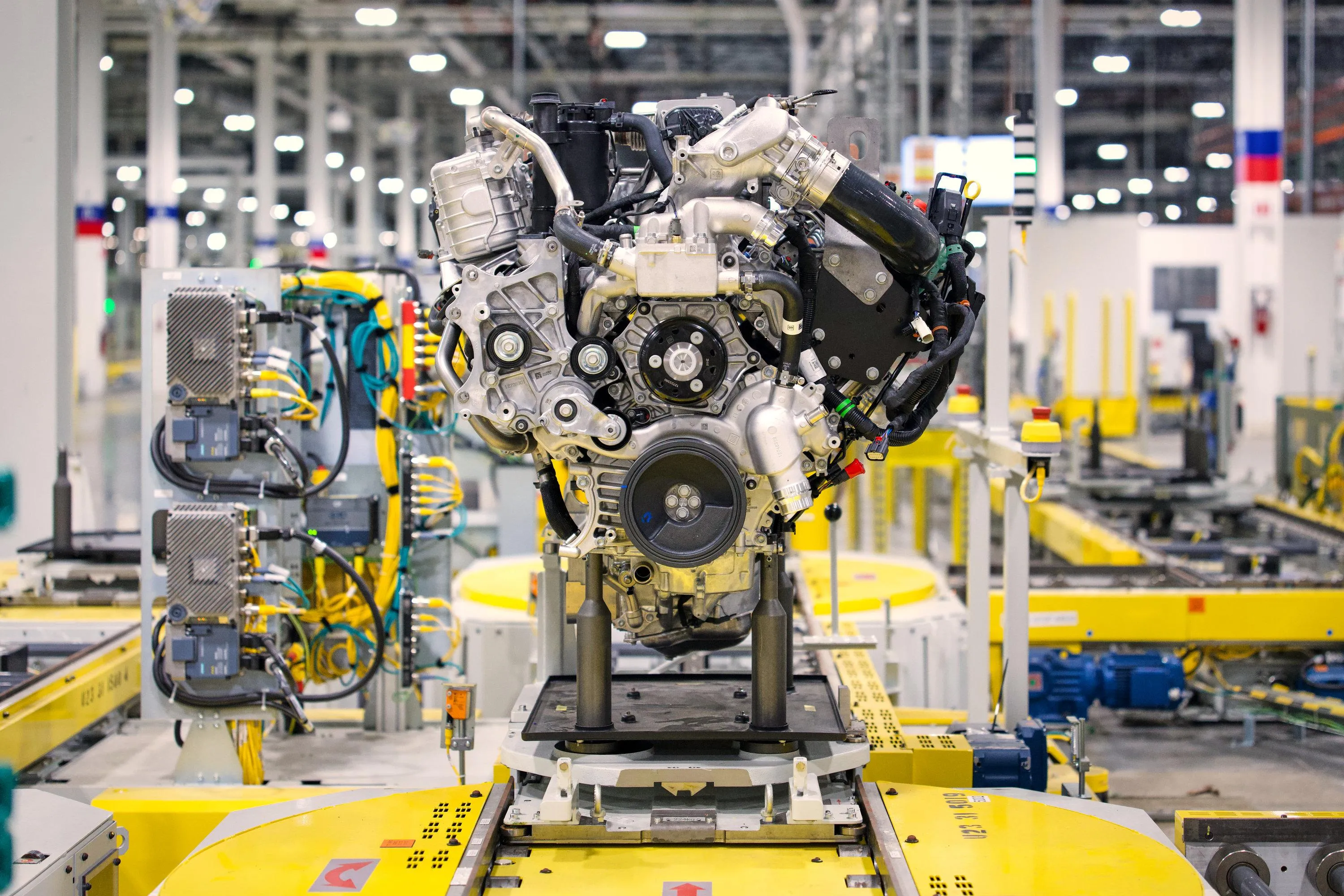 GM 8.3L Duramax diesel at the manufacturing plant